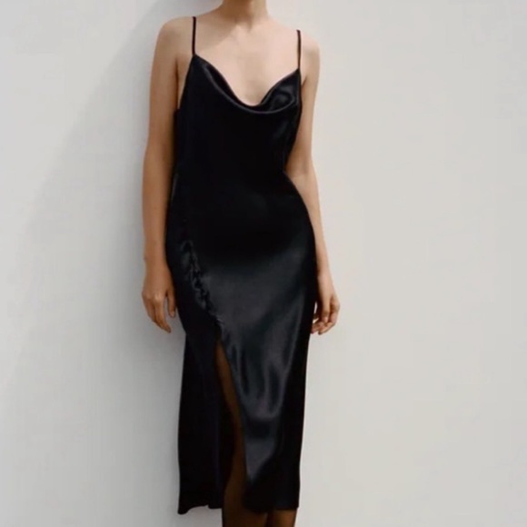 ZARA | Satin Lingerie Style Dress - Picture 5 of 7